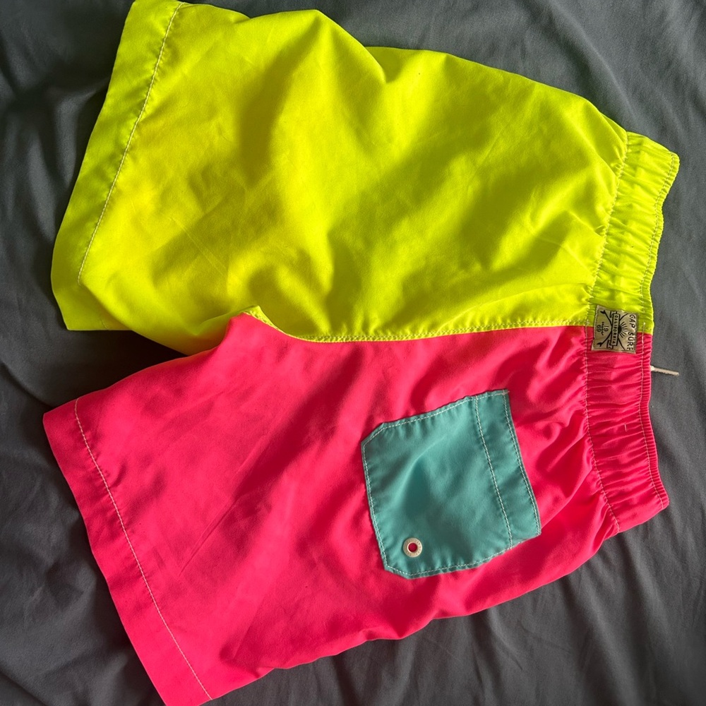 GAP Kids Swim Trunks - Neon Yellow and Pink